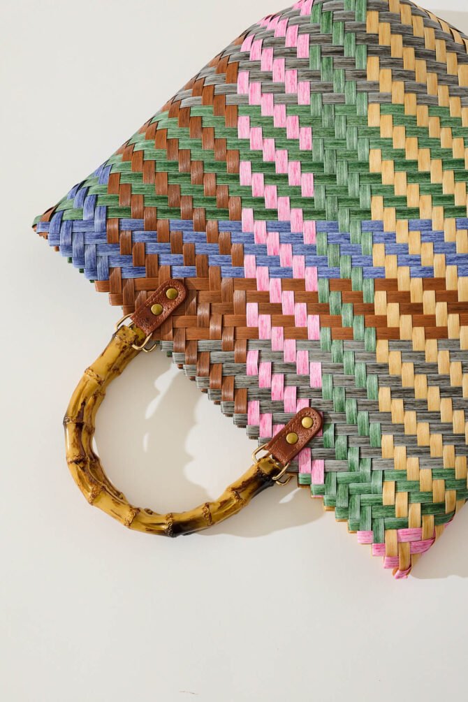 Tote Bag In Multi Rattan - Image 5