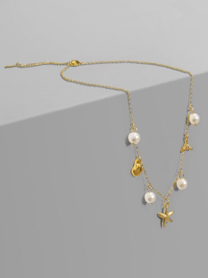 Starfish Charm Gold Tone Necklace - Image 5