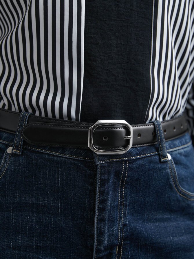 Solid Square Buckle Belt - Image 5