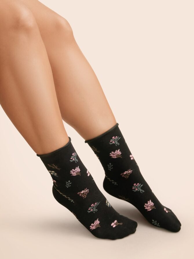 Floral Printed Three Pair Socks - Image 3