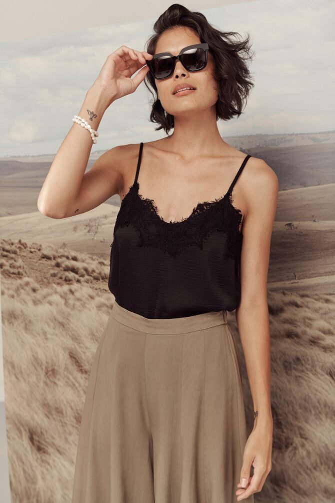 Top In Black Satin - Image 3