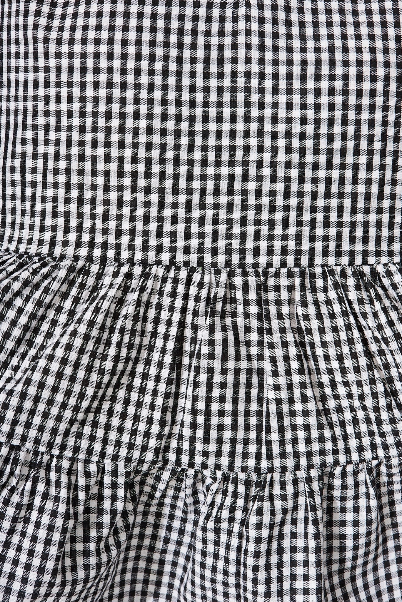 Top In Black And White Gingham Cotton - Image 7