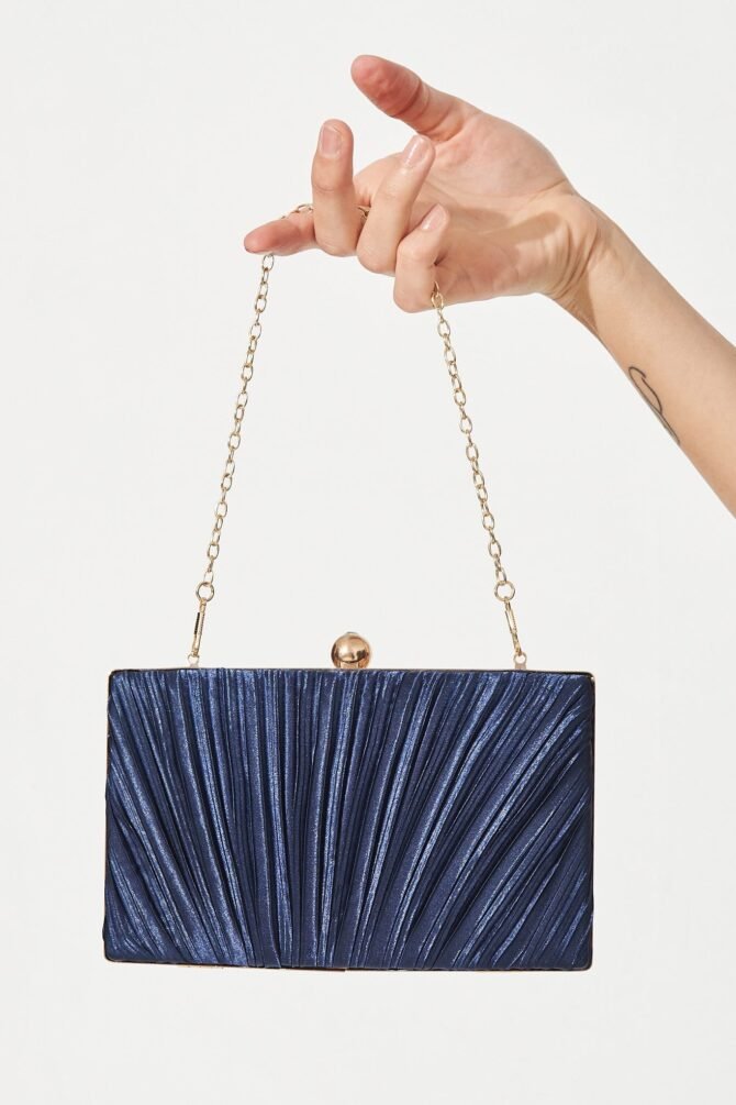 Clutch Bag In Navy - Image 4