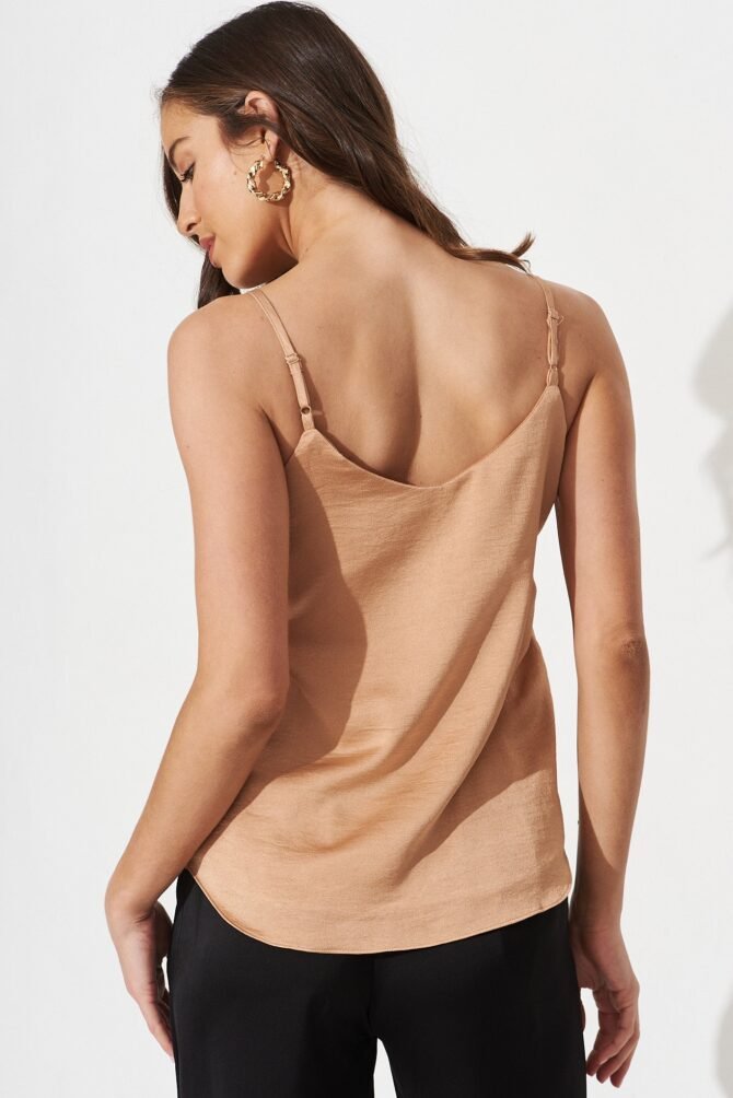 Top In Mocha Satin - Image 4