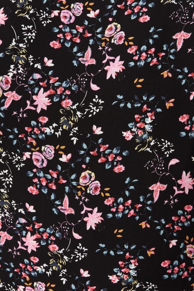 Top In Black With Pink Floral - Image 6