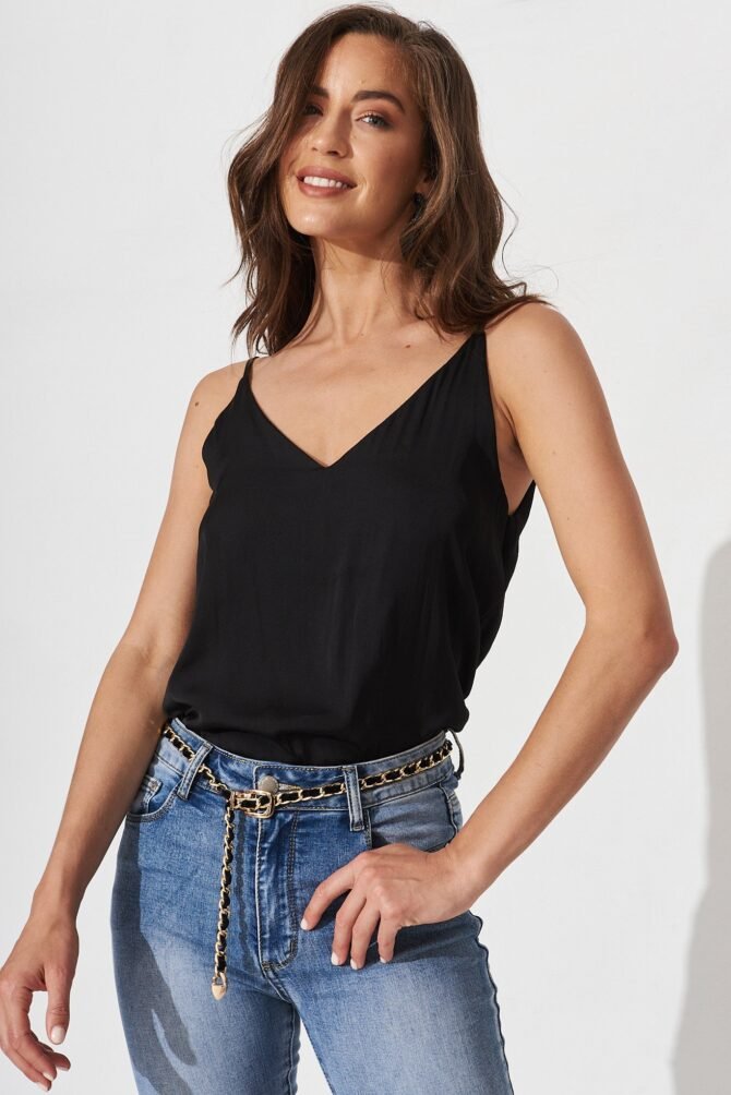 Top In Black Satin - Image 2