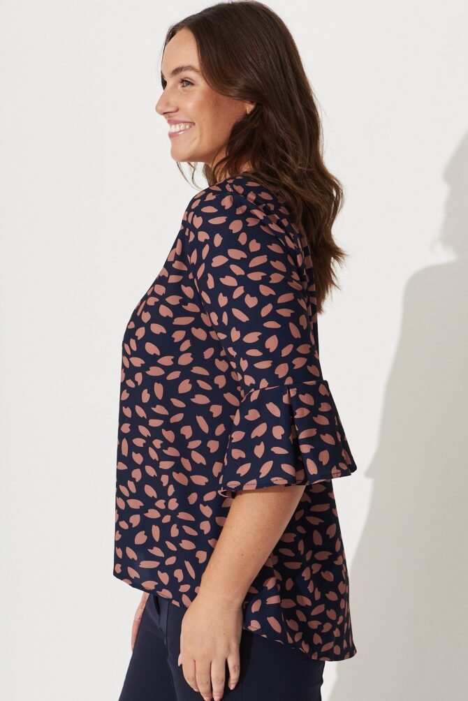 Top in Navy with Rust Leaf - Image 6