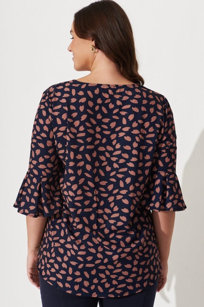 Top in Navy with Rust Leaf - Image 7