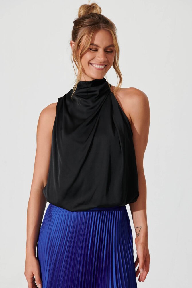 Top In Black Satin - Image 2