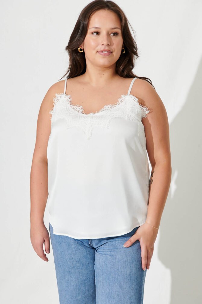 Top In Cream Satin - Image 2