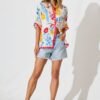 Shirt In White Lemon Print Ric Rac Trim - Image 4
