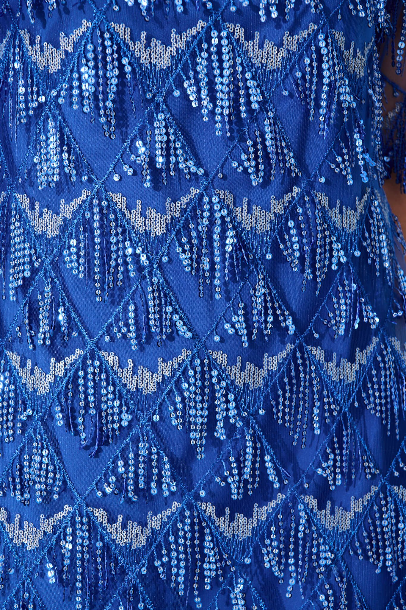 Dress In Cobalt Blue Sequin - Image 9