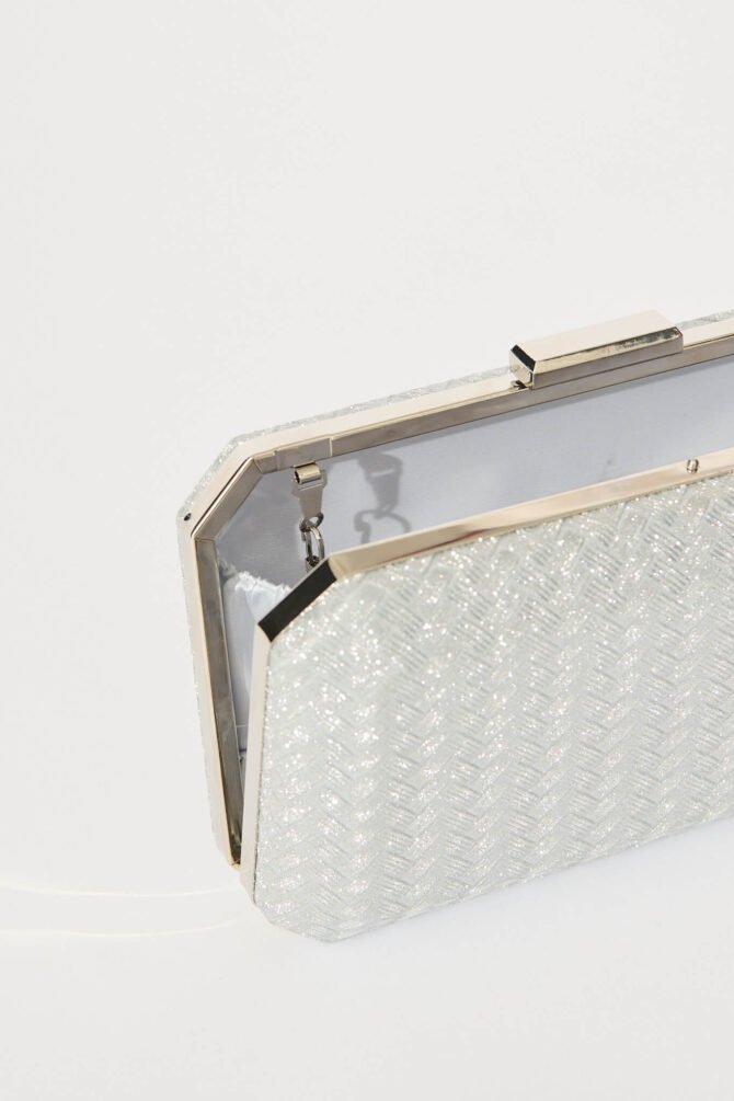 Clutch Bag in Silver - Image 5