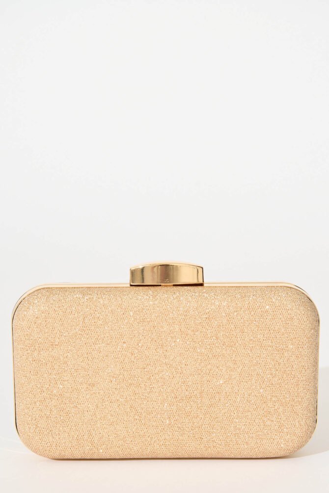 Mayenne Clutch Bag in Gold 3D Rosette - Image 2