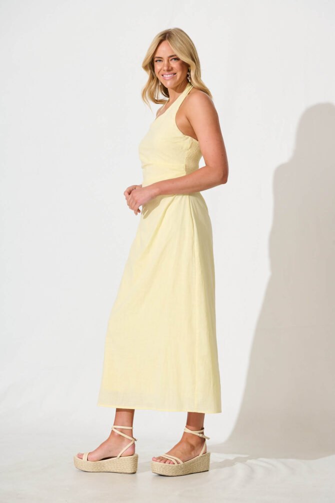Maxi Sundress in Lemon Cotton - Image 3