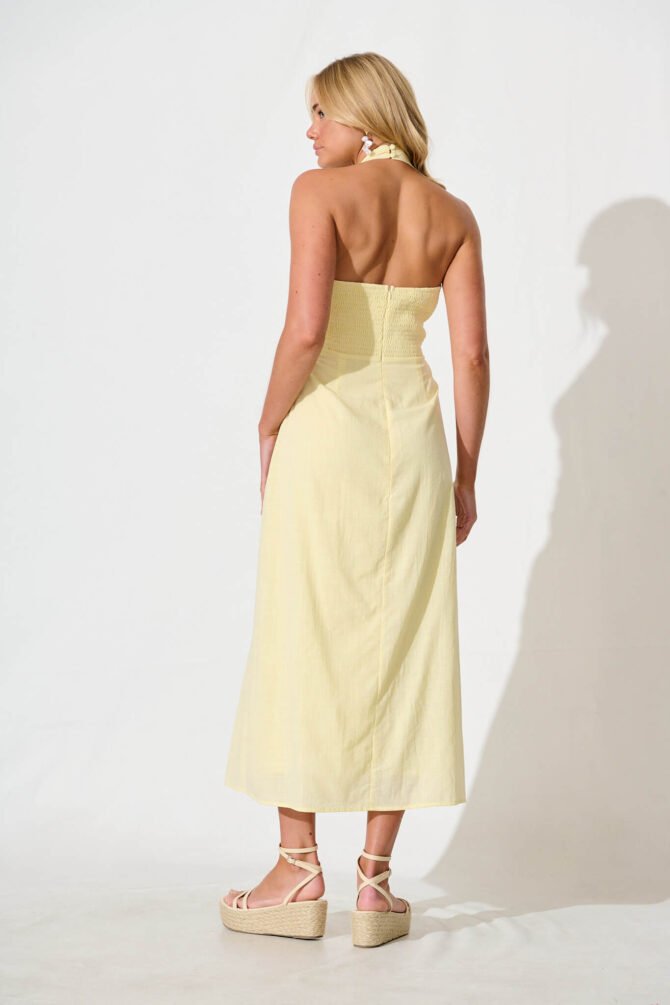 Maxi Sundress in Lemon Cotton - Image 4