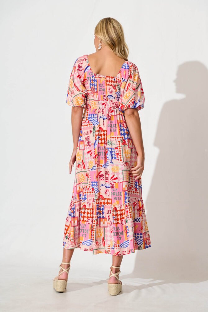 Maxi Dress In Multi Conversational Print - Image 4