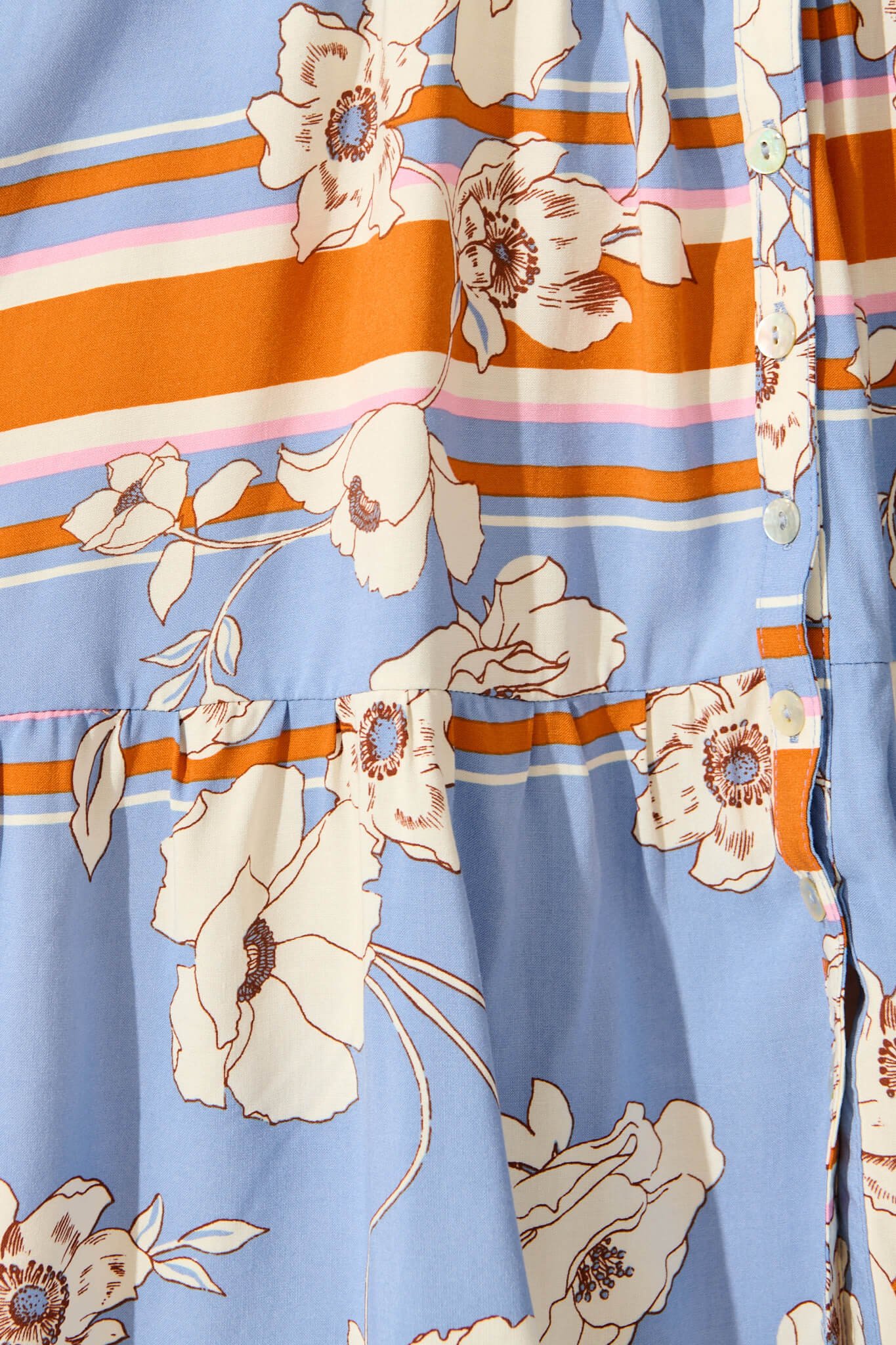 Dress In Blue with Cream Flower - Image 6
