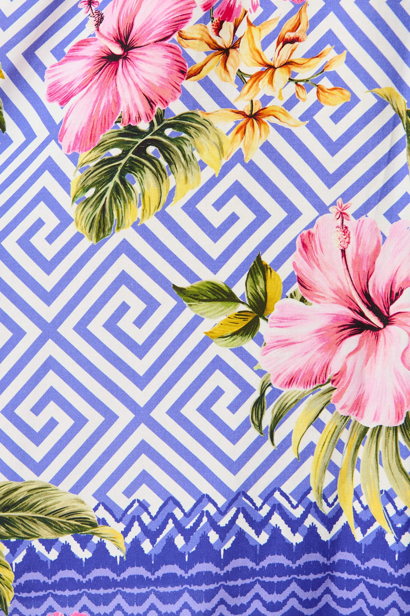 Shirt Dress in Blue with Multi Floral Print - Image 6