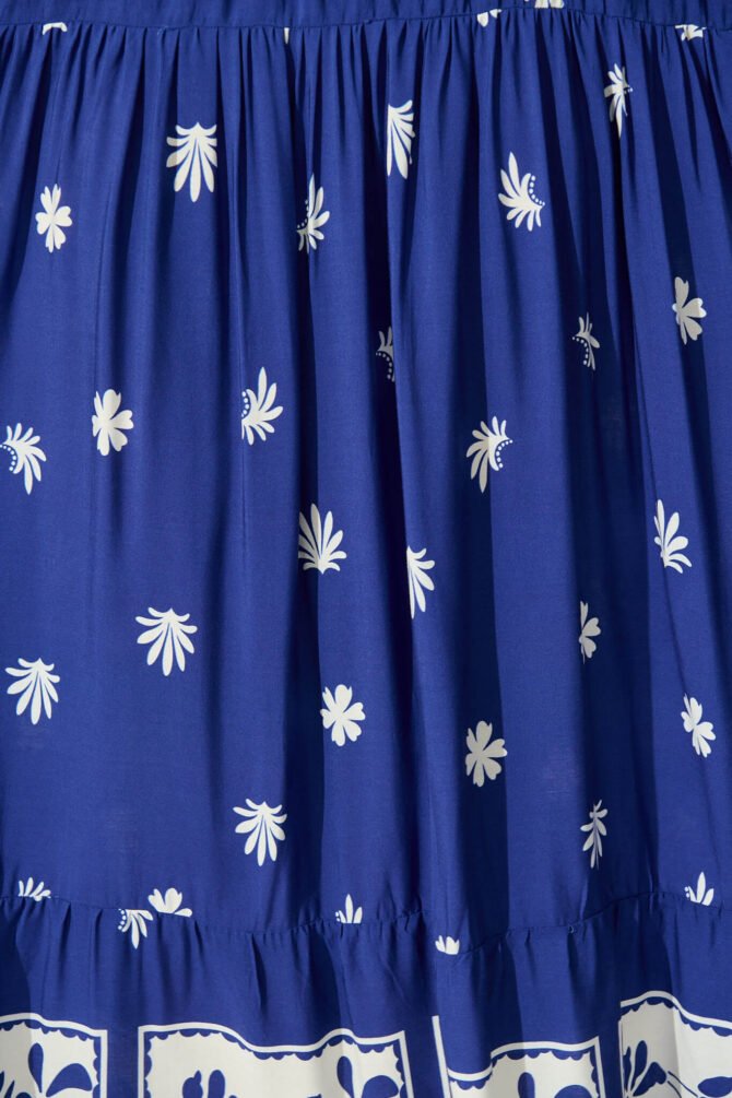 Maxi Sundress in Blue with White Border Print Ric Rac - Image 5