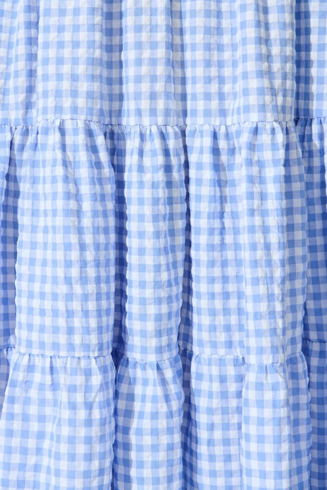 Dress In Cornflower Blue Gingham Cotton - Image 6