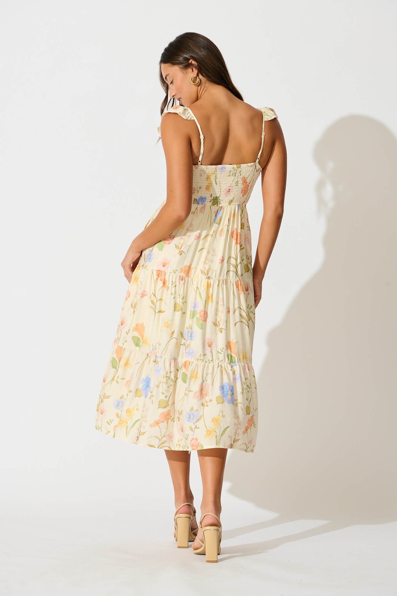 Midi Sundress in Cream Multi Floral - Image 4