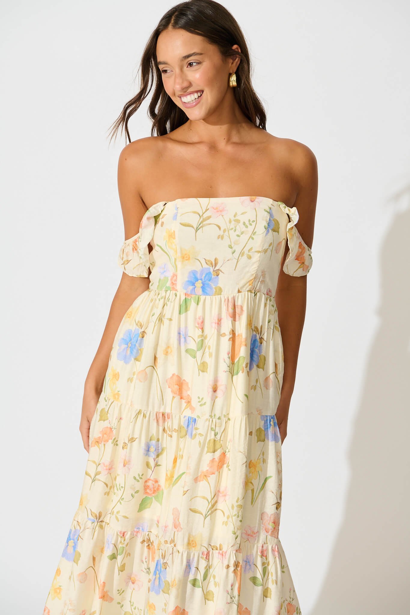 Midi Sundress in Cream Multi Floral - Image 2