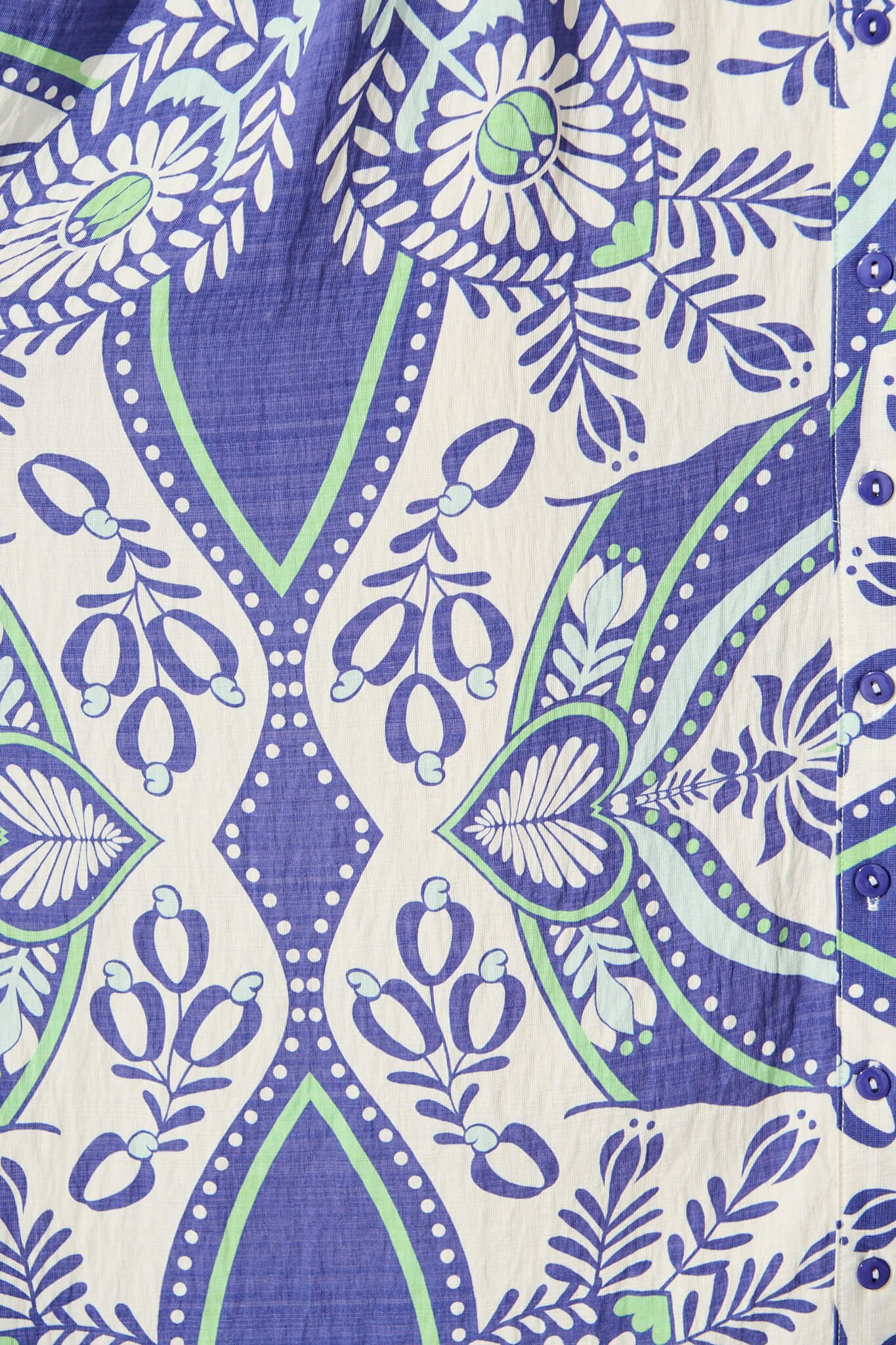 Midi Dress in White and Blue Print - Image 6