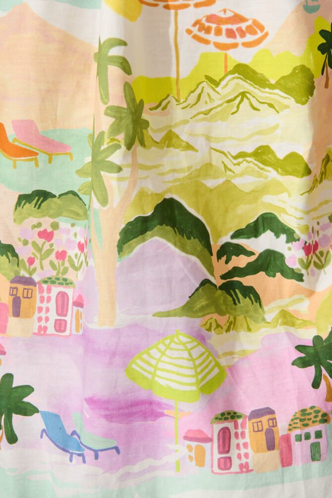 Dress in Tropical Border Print Cotton - Image 6