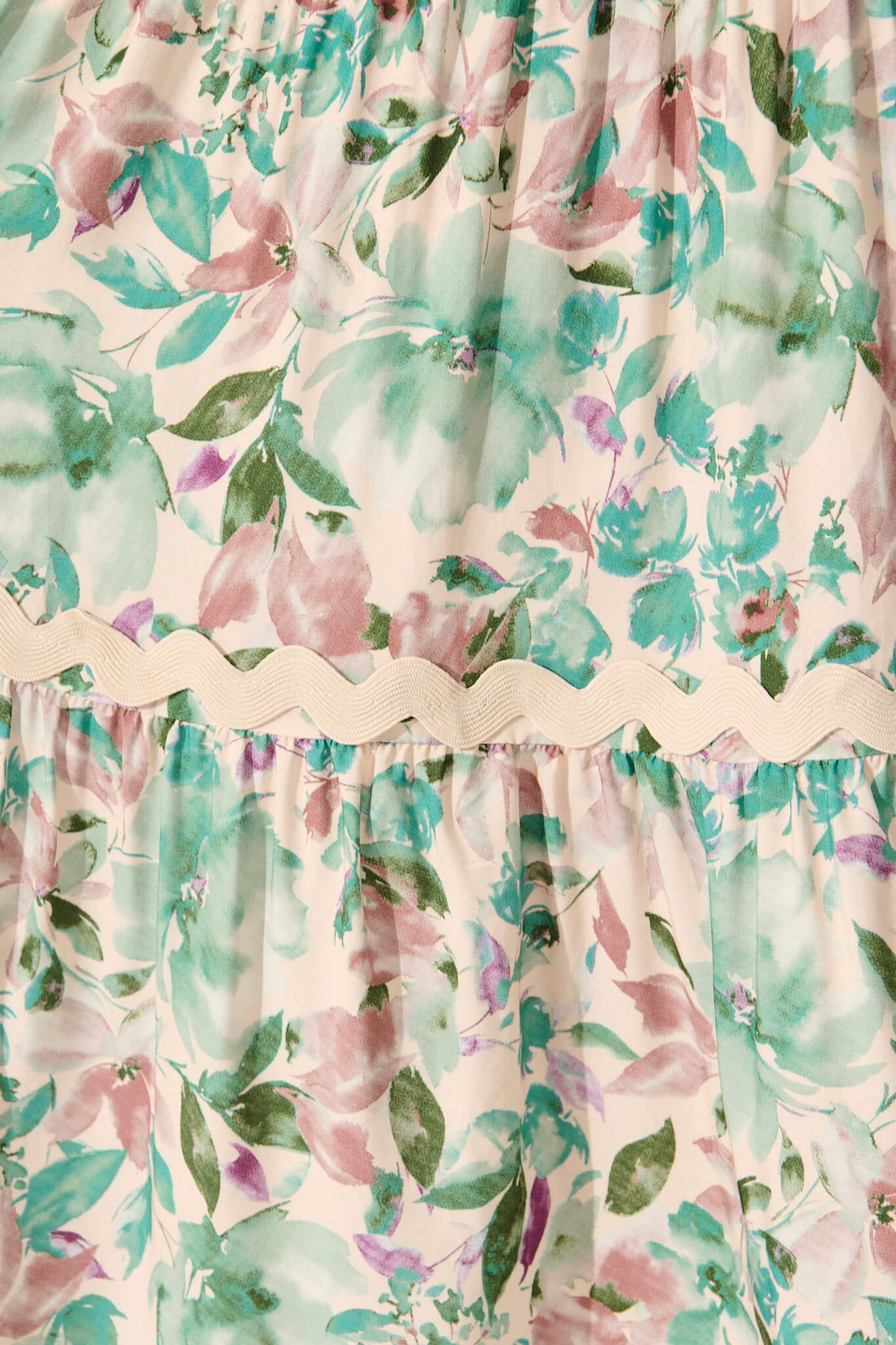 Midi Dress In White With Teal Floral - Image 6