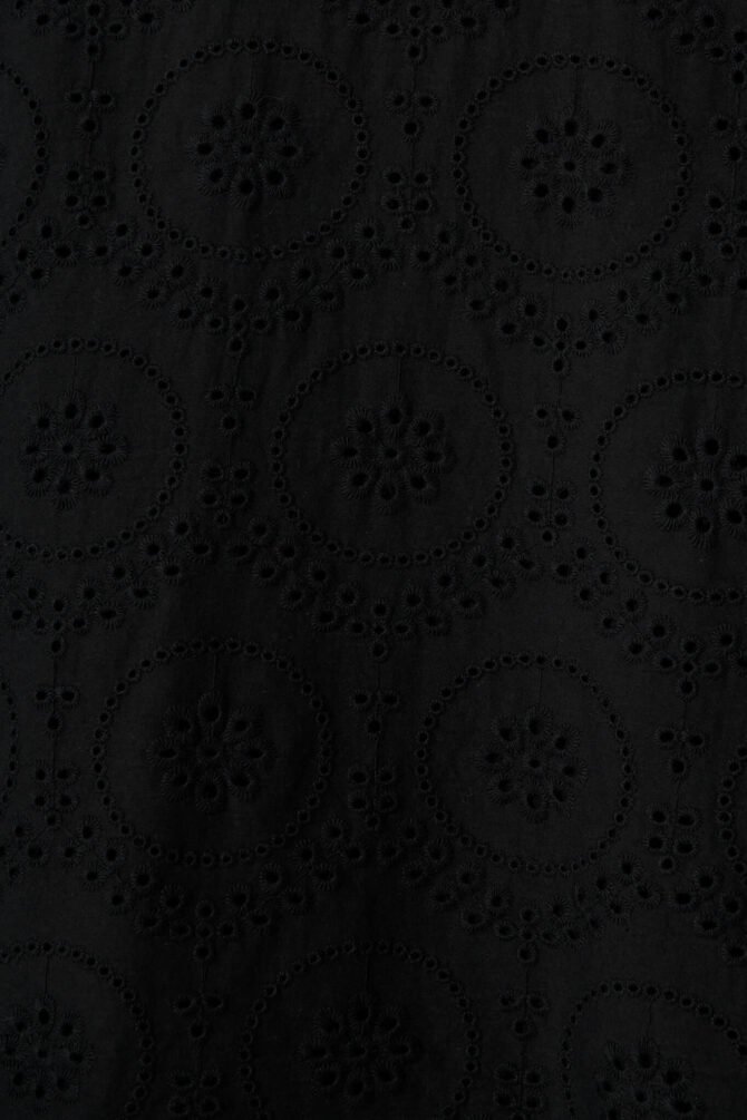 Maxi Dress In Black Broderie Cotton - Image 6