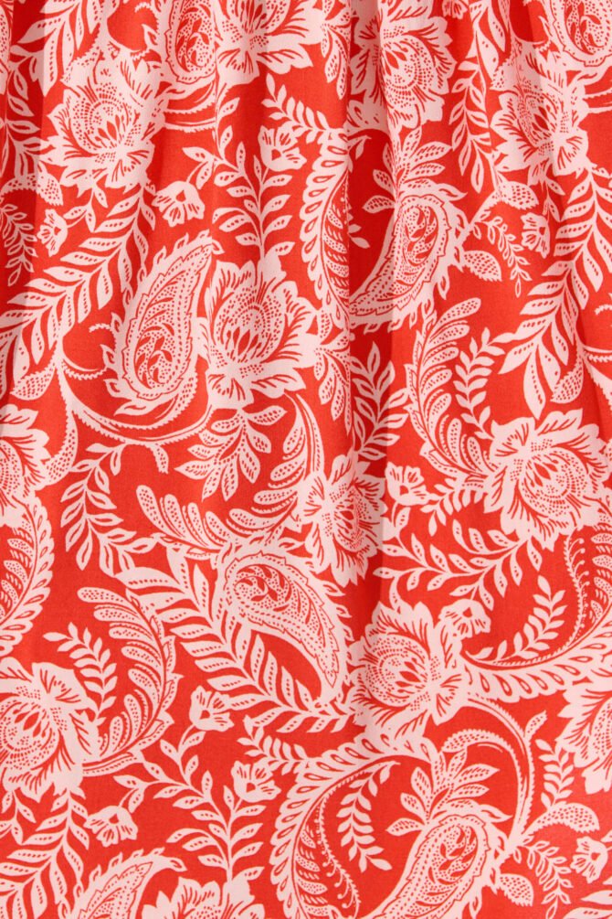 Dress in Red with White Paisley - Image 6