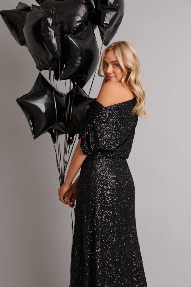 Maxi Dress in Black Sequin - Image 3