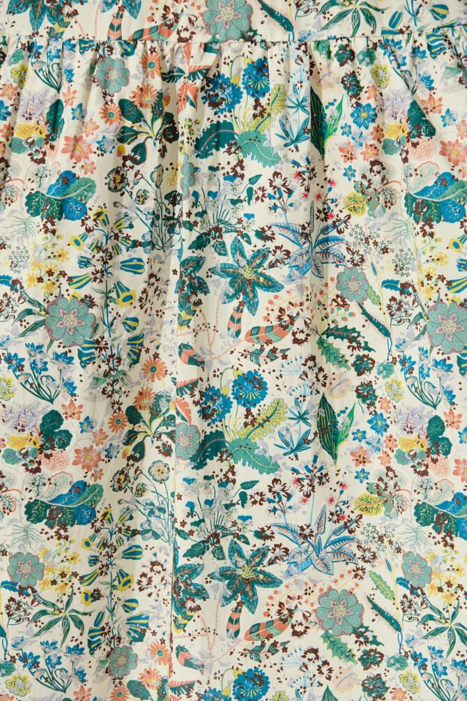 Midi Dress in Multi Floral Cotton - Image 6