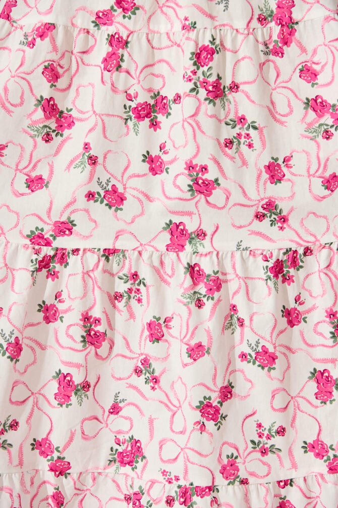 Midi Sundress In Pink Floral Print Cotton - Image 6