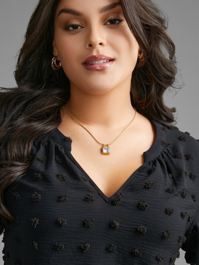 Square Shaped Cubic Zirconia Necklace - Image 4