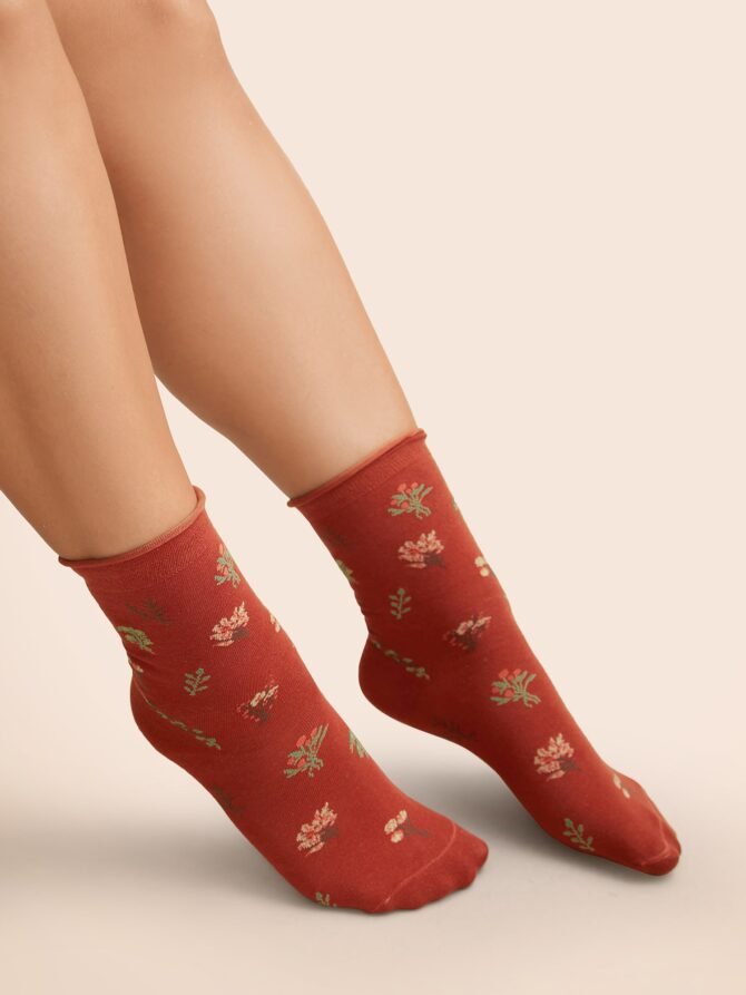 Floral Printed Three Pair Socks - Image 5