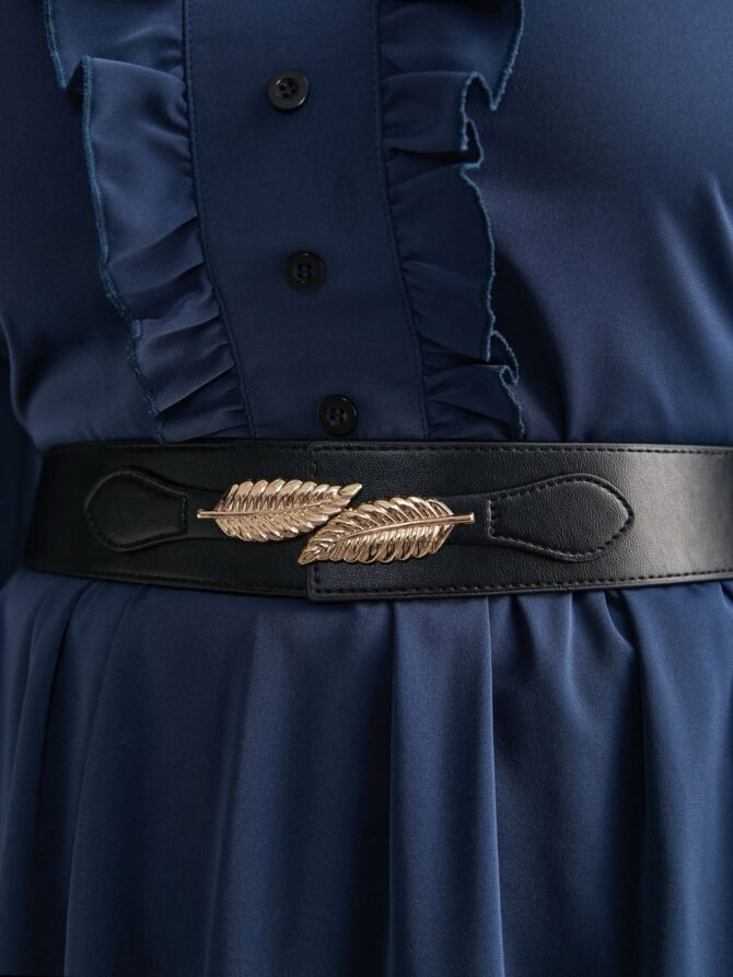 Feather Design Elastic Waist Belt - Image 4