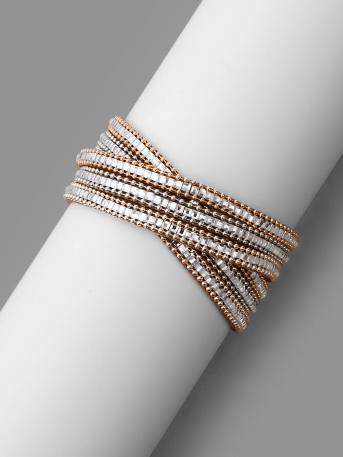 Twist Cubic Zirconia Cuff Bangle Bracelet - Image 5