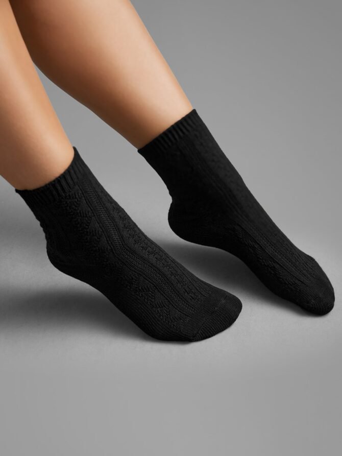 3 pairs Plain Textured Mid-Calf Socks - Image 3