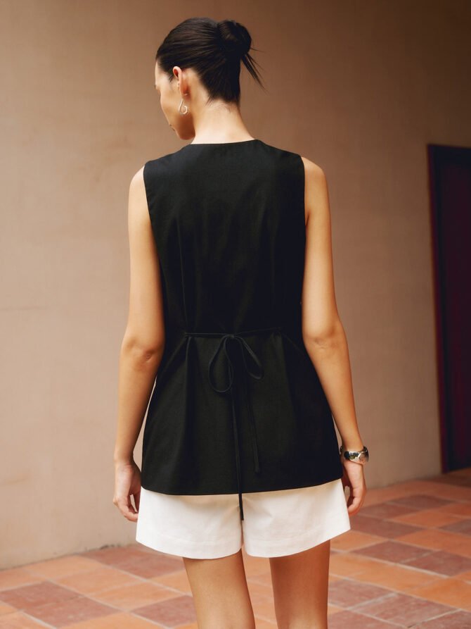 Cotton & Linen Button-Front Vest - Image 4