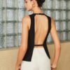 Backless Split Button Vest