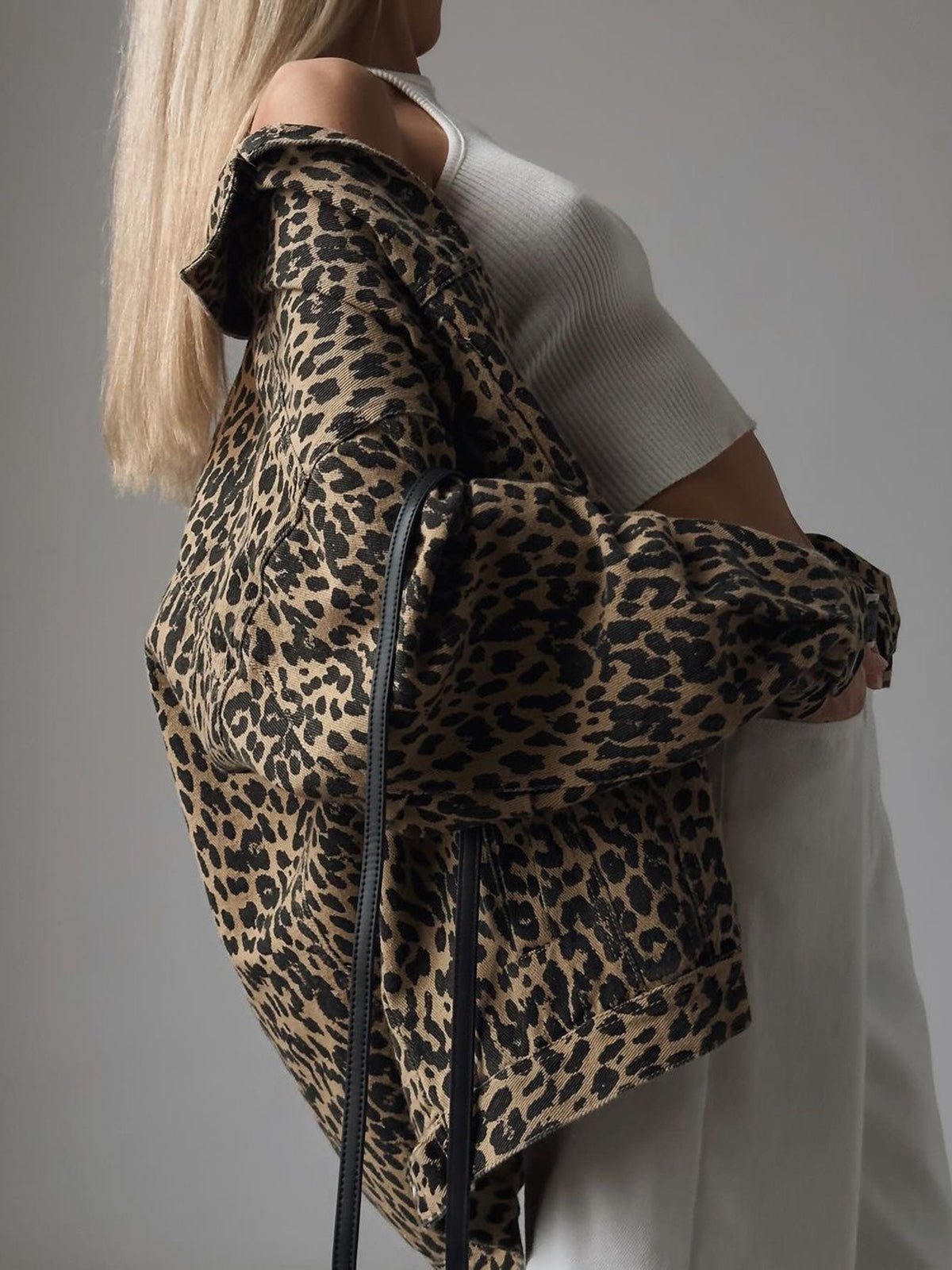 Leopard Printed Button Blazer - Image 2