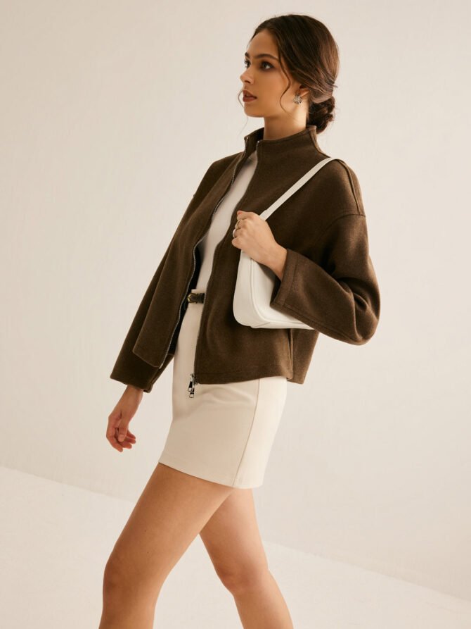 Tweed Double Zip Coat - Image 2