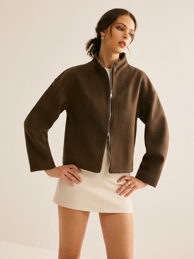 Tweed Double Zip Coat - Image 5