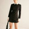 Adjustable-Collar Slim Blazer Dress - Image 3