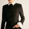 Adjustable-Collar Slim Blazer Dress - Image 2
