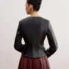 Casual Faux Leather Slim Jacket - Image 4