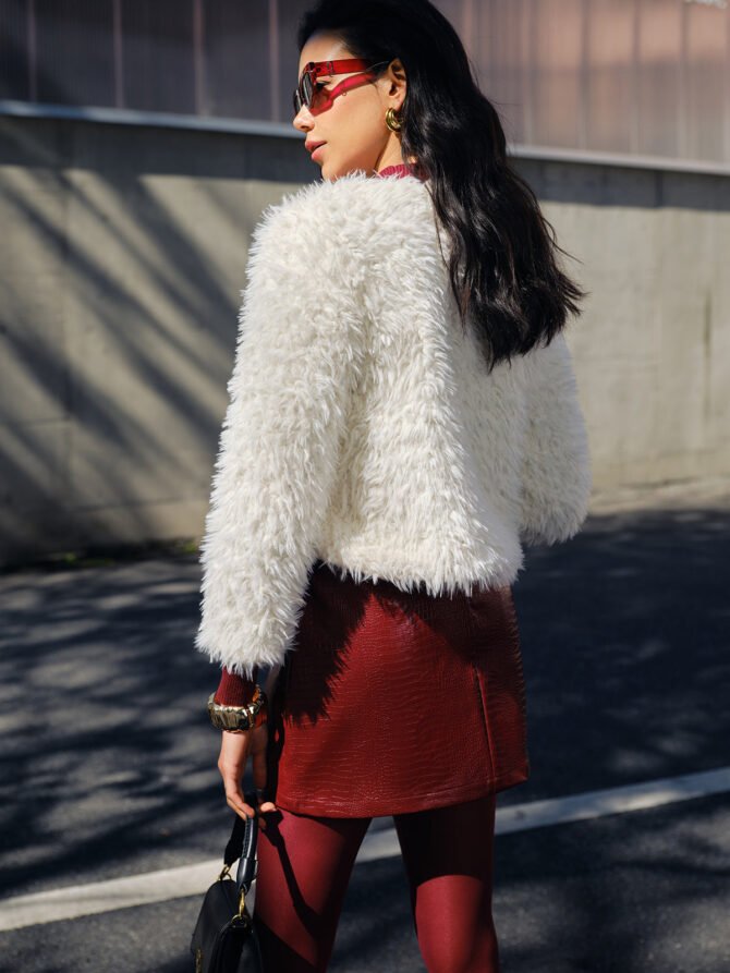 Faux Fur Short Coat - Image 5
