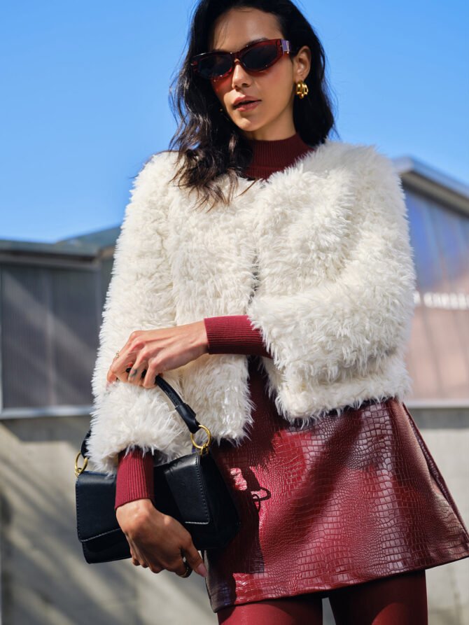 Faux Fur Short Coat - Image 6